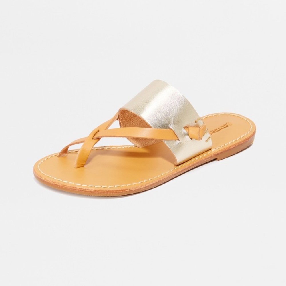 Soludos Slotted Thong Sandal Platinum